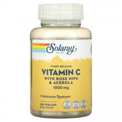 Solaray Vitamin C with Rose Hips & Acerola 1000 mg 100 caps