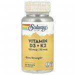 Solaray Vitamin d-3 & k-2 120 vcaps - фото 1