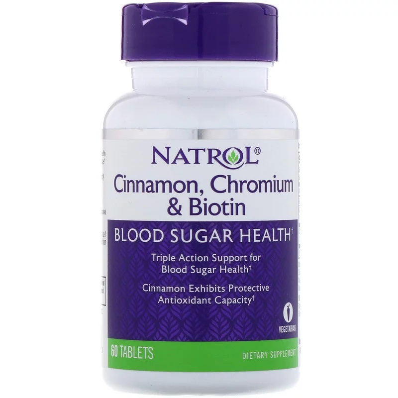 Natrol Cinnamon Chromium Biotin 60 tab - фото 1