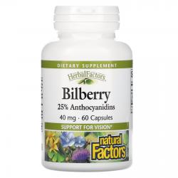 Natural Factors Bilberry 25% Anthocyanidins 40 mg 60 capsules
