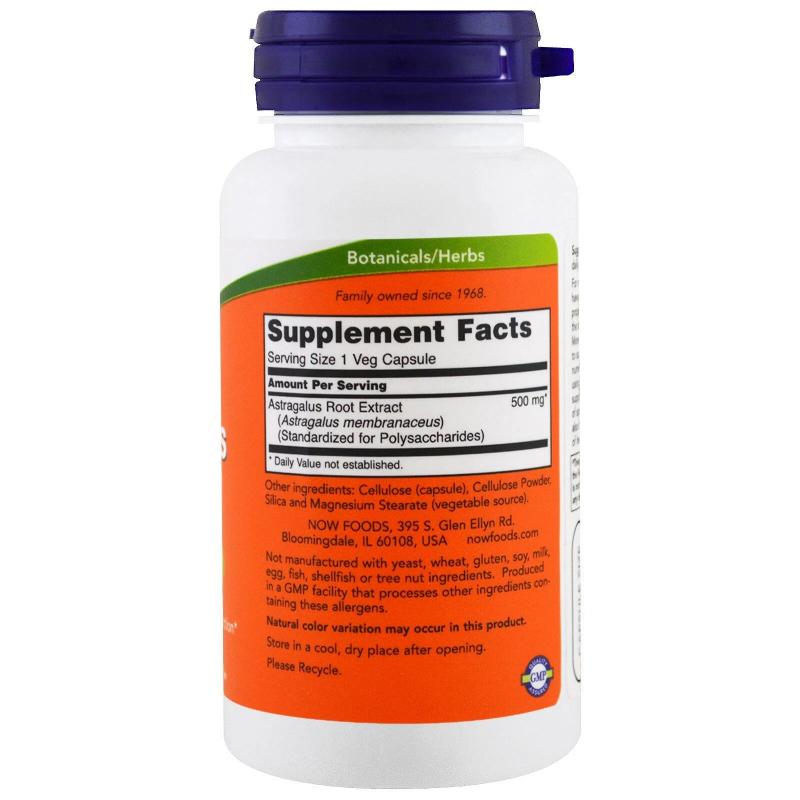 Now Foods Astragalus Extract 500 mg 90 Veg capsules - фото 1