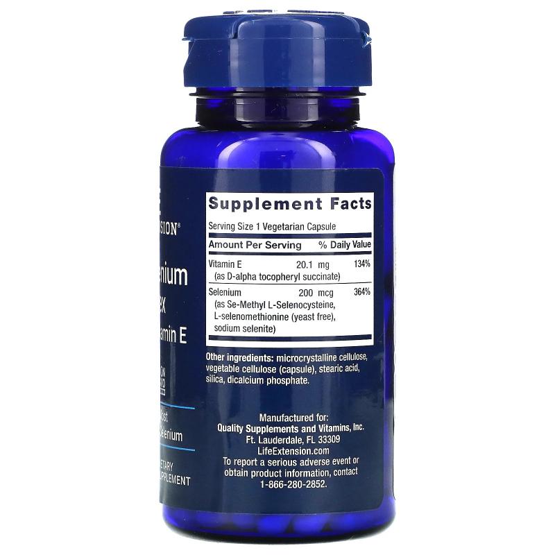 Life Extension Super Selenium Complex 200 mcg and Vitamin E 100 Capsules - фото 1