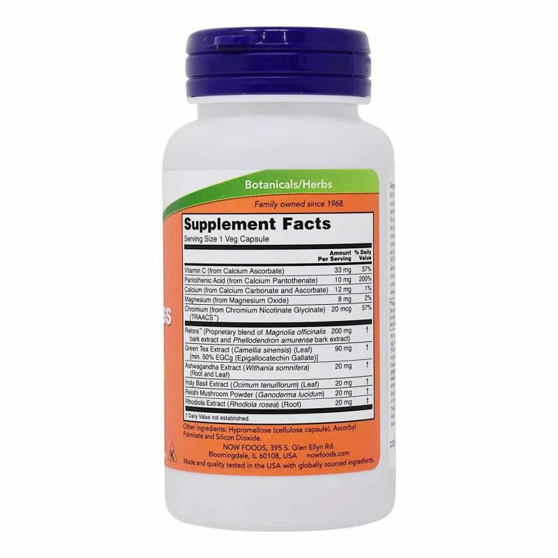 Now Foods Adrenal Stress Support cortisol support formula 90 veg capsules - фото 1