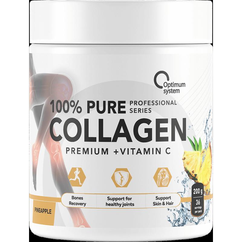 Optimum System Collagen Powder 100% Pure 200 гр, ананас - фото 1