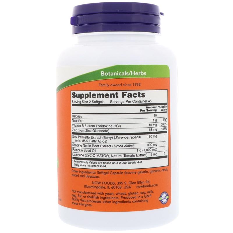 Now Foods Prostate support 90 softgels - фото 1