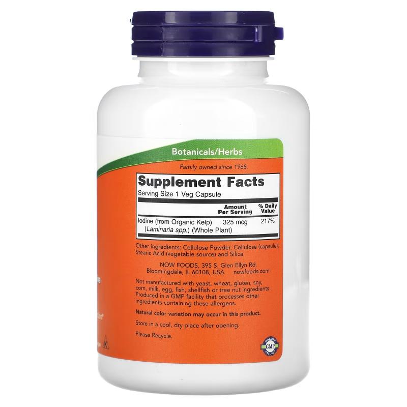 Now Foods Kelp 325 mcg 250 capsules - фото 1