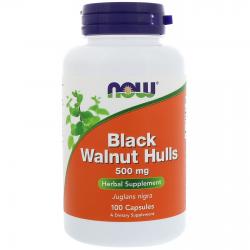 Now Foods Black Walnut Hulls 500 mg 100 caps