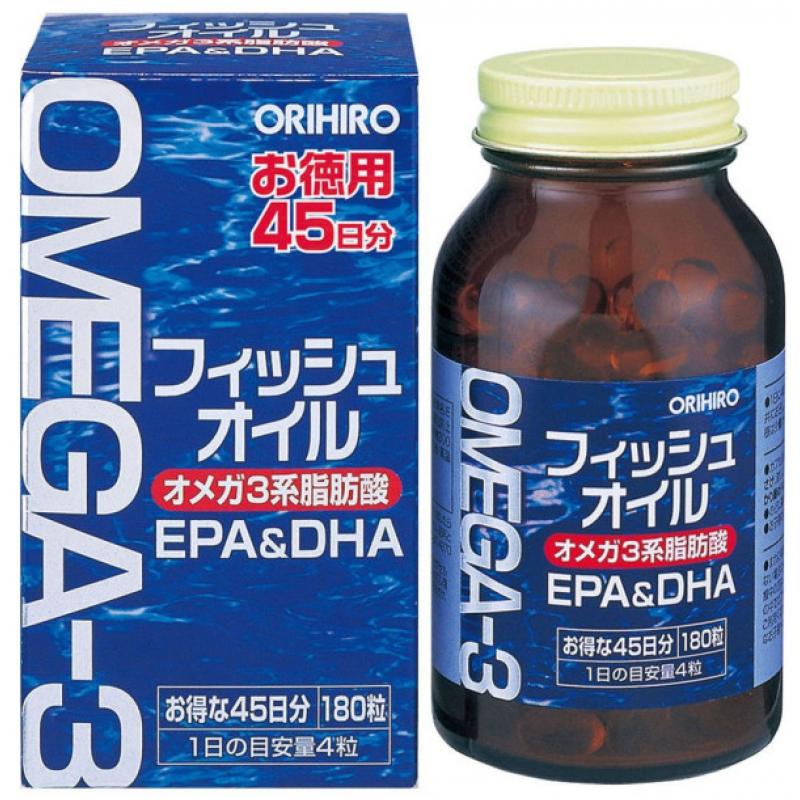 Orihiro Omega-3 Омега-3 EPA-DHA 180 капсул - фото 1