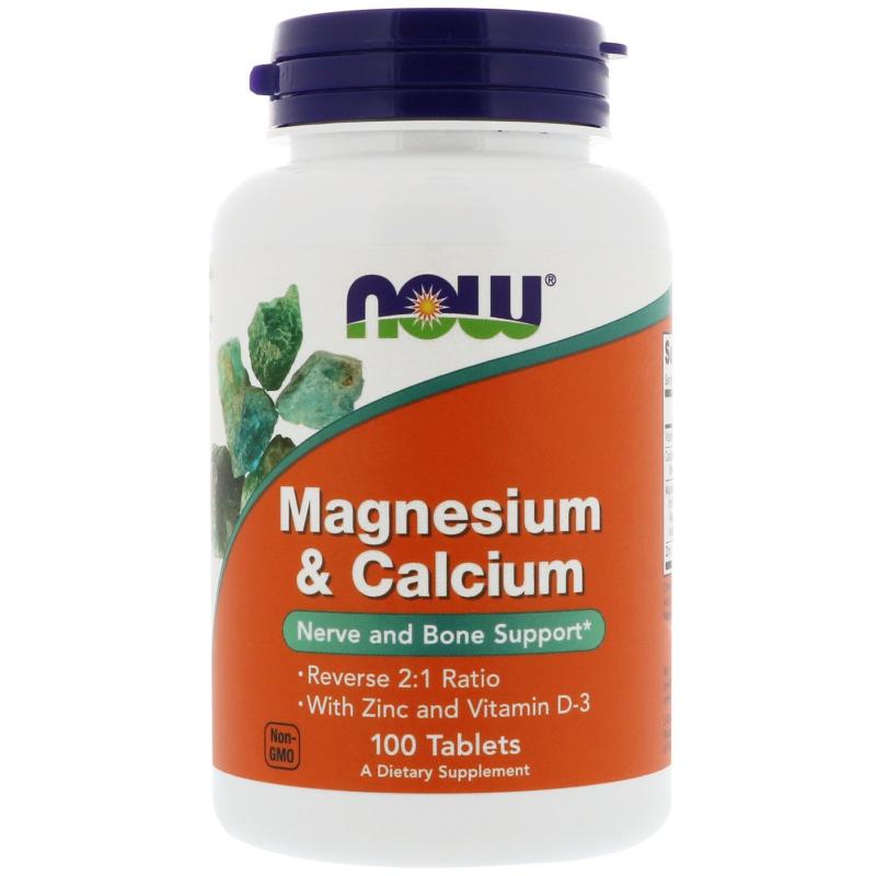 Now Foods Magnesium & Calcium with Zinc and D-3 100 Tablets - фото 1