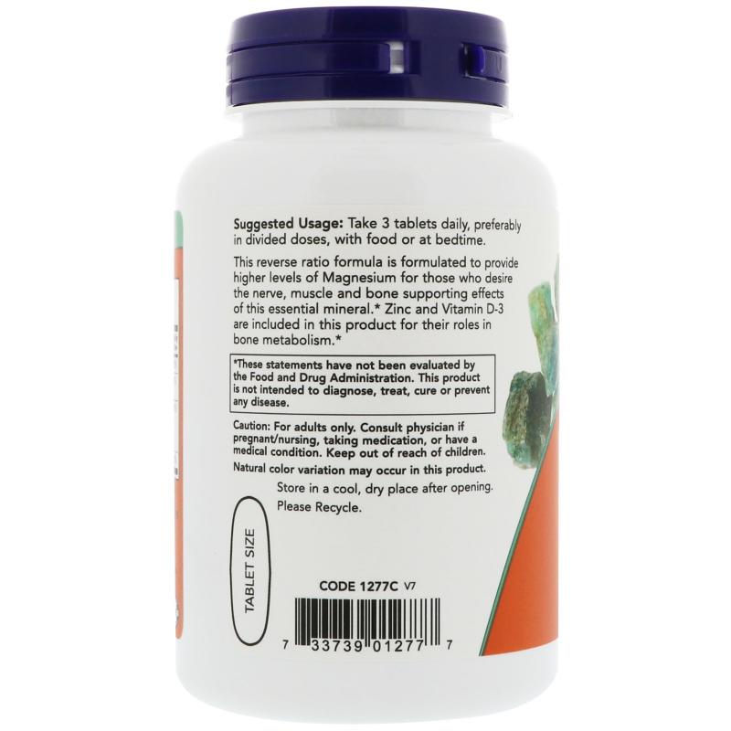 Now Foods Magnesium & Calcium with Zinc and D-3 100 Tablets - фото 1
