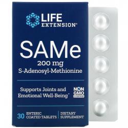 Life Extension SAMe 200 mg S-Adenosyl-Methionine 30 tablets