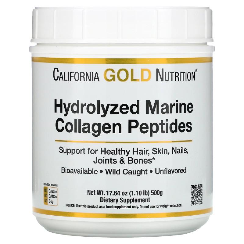 California Gold Nutrition Hydrolyzed Marine Collagen Peptides 500 g - фото 1