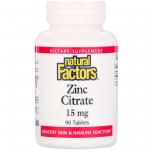 Natural Factors Zinc Citrate 15 mg 90 tablets - фото 1