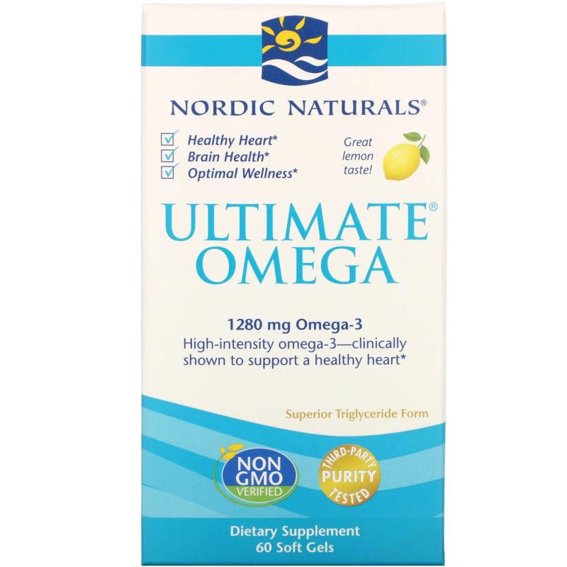 Nordic Naturals Ultimate 1280 mg Omega-3 60 softgels with lemon - фото 1