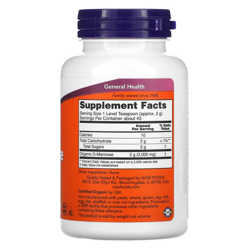 Now Foods D-Mannose Pure Powder 85 g - фото 1