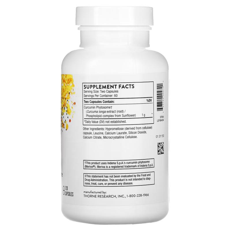 Thorne Research Curcumin Phytosome 1000 mg 120 capsules - фото 1