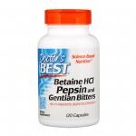 Doctor's Best Betaine HCL Pepsin & Gentian bitters 120 caps - фото 1