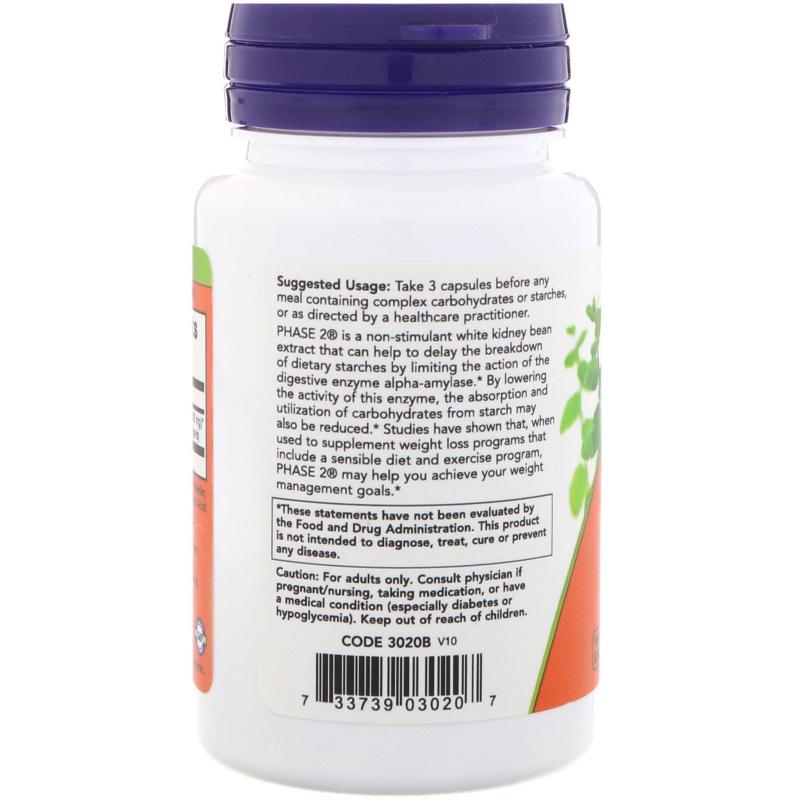 Now Foods Phase 2 500 mg 60 Veg Capsules - фото 1