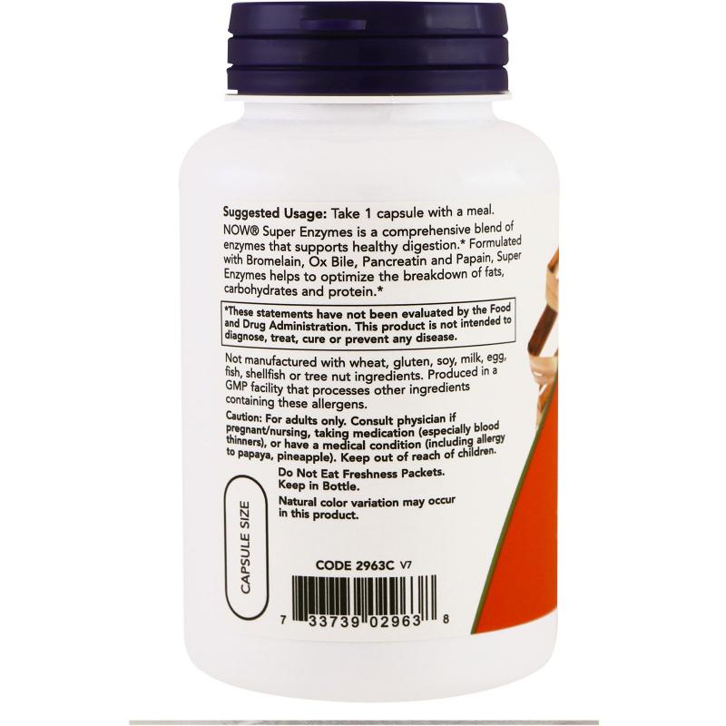 Now Foods Super Enzymes 90 vcaps - фото 1
