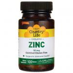 Country Life Chelated Zinc 50 mg 100 tablets - фото 1