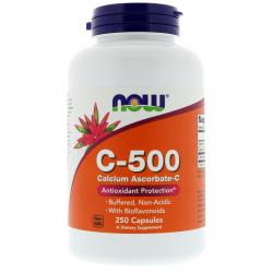 Now Foods C-500 Calcium Ascorbate-C with Bioflavonoids 250 Capsules