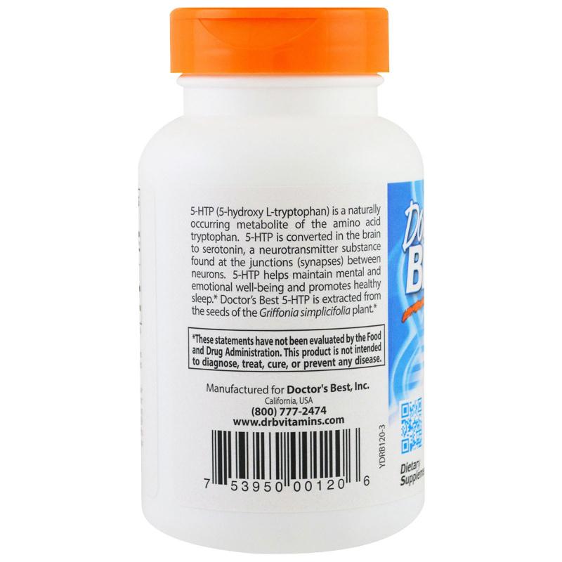 Doctor's Best 5-HTP with Vitamins B6 & C 100 mg 120 vcaps - фото 1