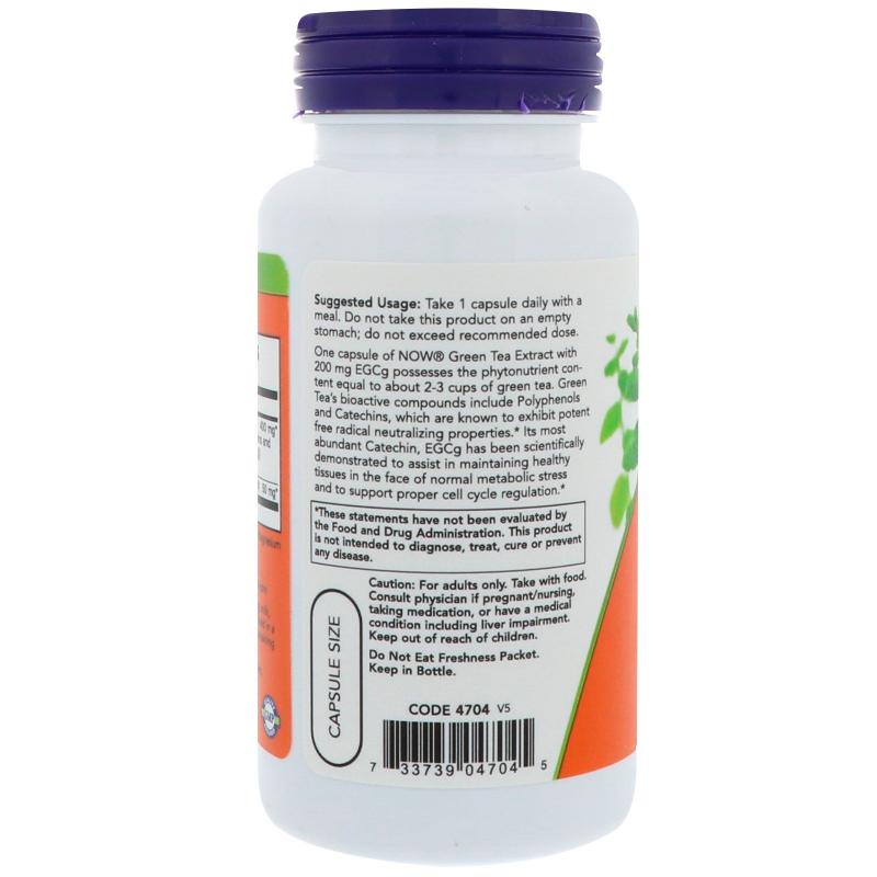 Now Foods EGCg Green Tea Extract 400 mg 90 vcaps - фото 1