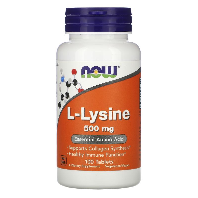 Now Foods L-Lysine 500 mg 100 tabs - фото 1