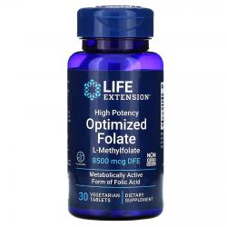Life Extension Optimized Folate L-Methylfolate 8500 mcg DFE 30 veg tablets
