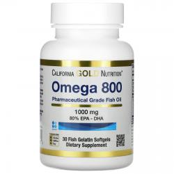 California Gold Nutrition Omega 800 1000 mg 80% EPA-DHA 30 softgels